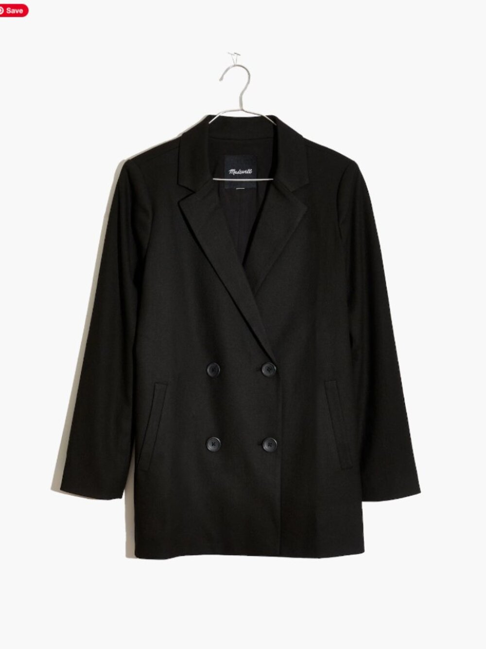 NWOT Madewell Caldwell Double-Breasted Blazer Black - Women's L